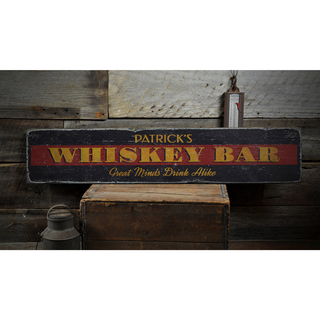 Whiskey Rustic Wood Sign