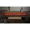 Beer Pong Arrow Rustic Wood Sign