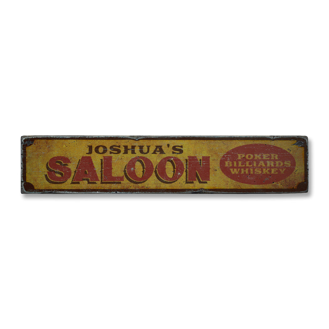 Saloon Rustic Wood Sign