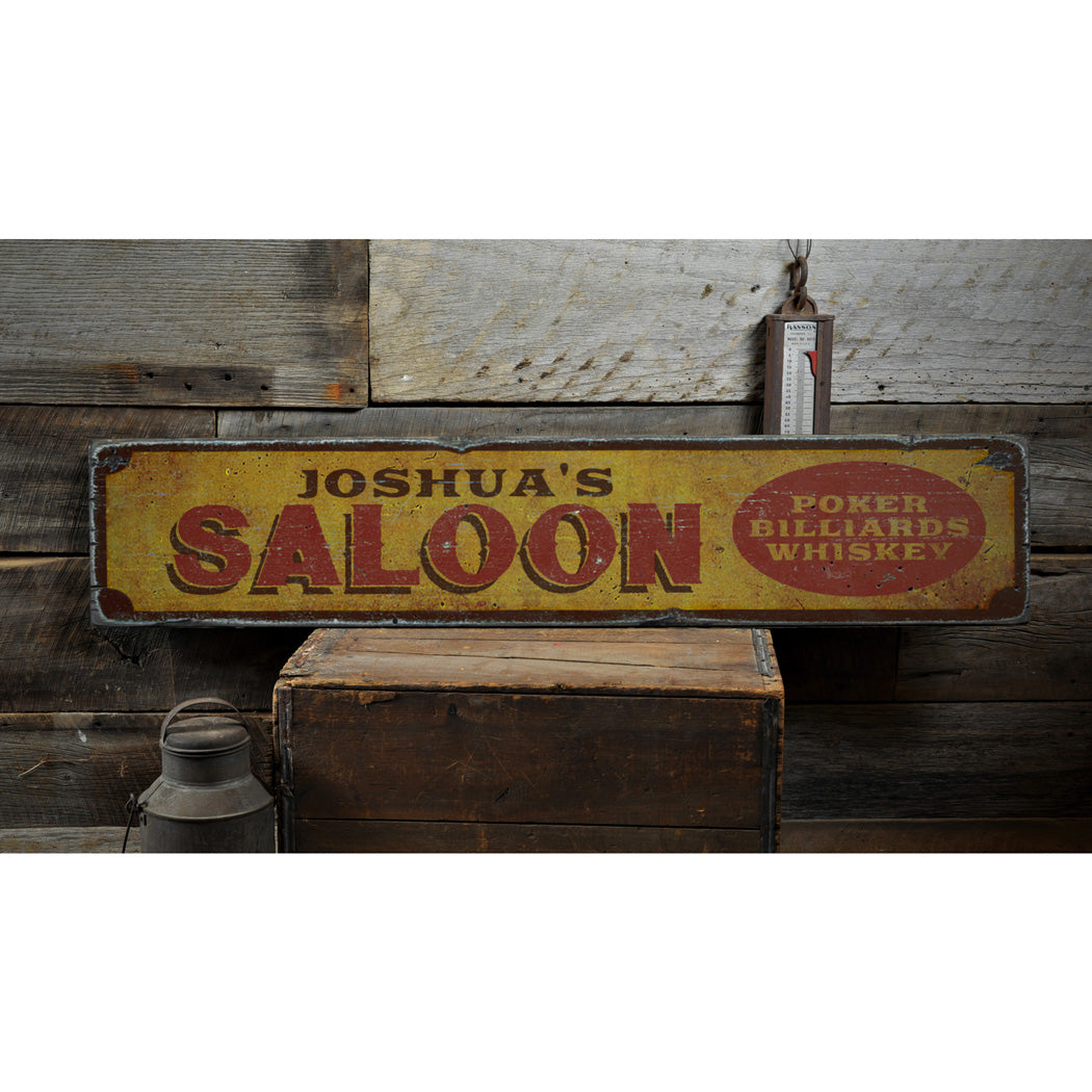 Saloon Rustic Wood Sign