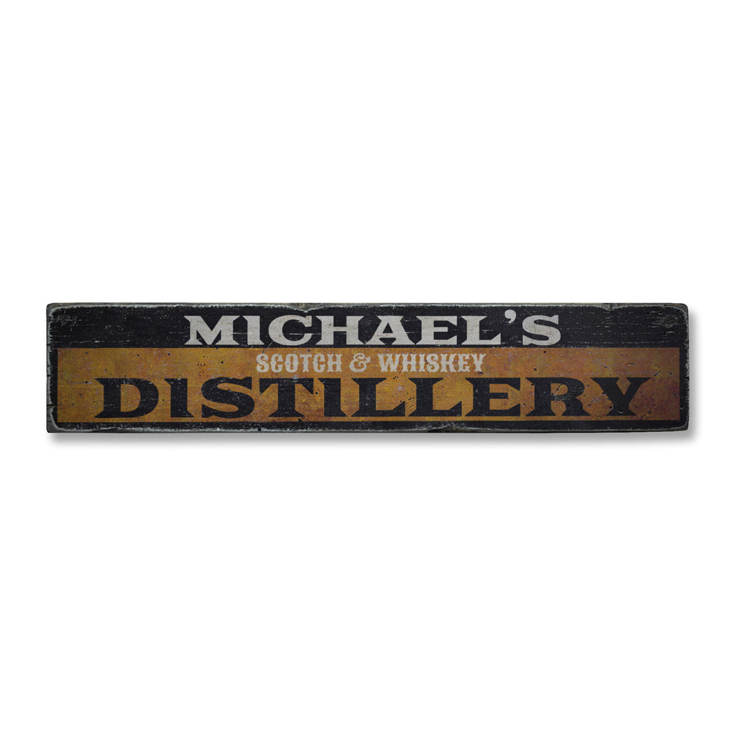 Scotch Distillery Rustic Wood Sign