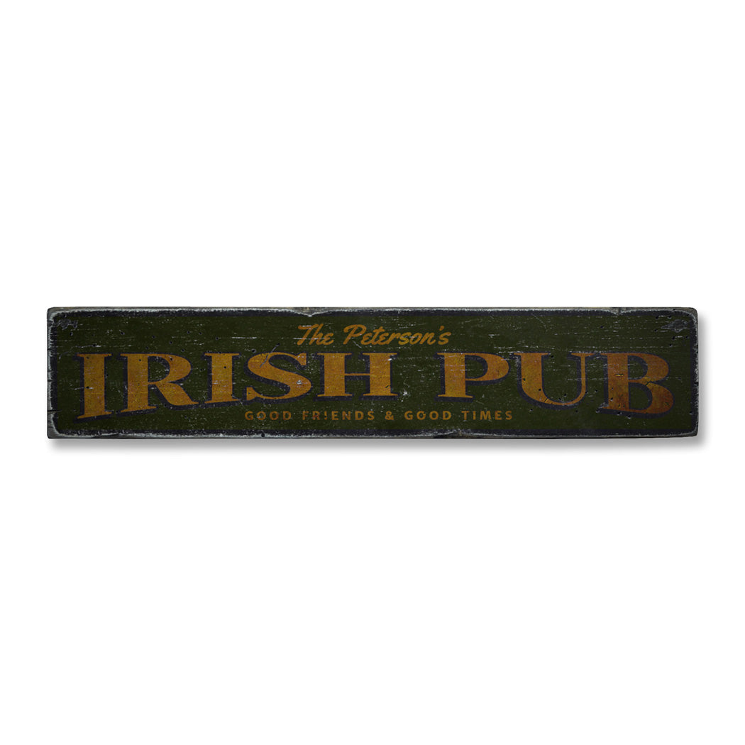 Vintage Irish Pub Rustic Wood Sign