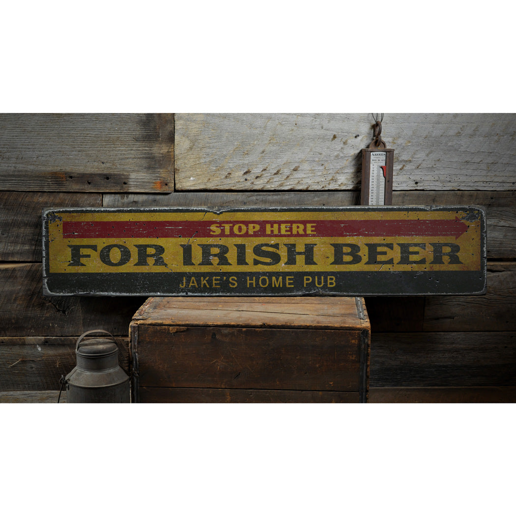 Irish Beer Rustic Wood Sign