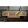 World Famous Hot Dogs Rustic Wood Sign