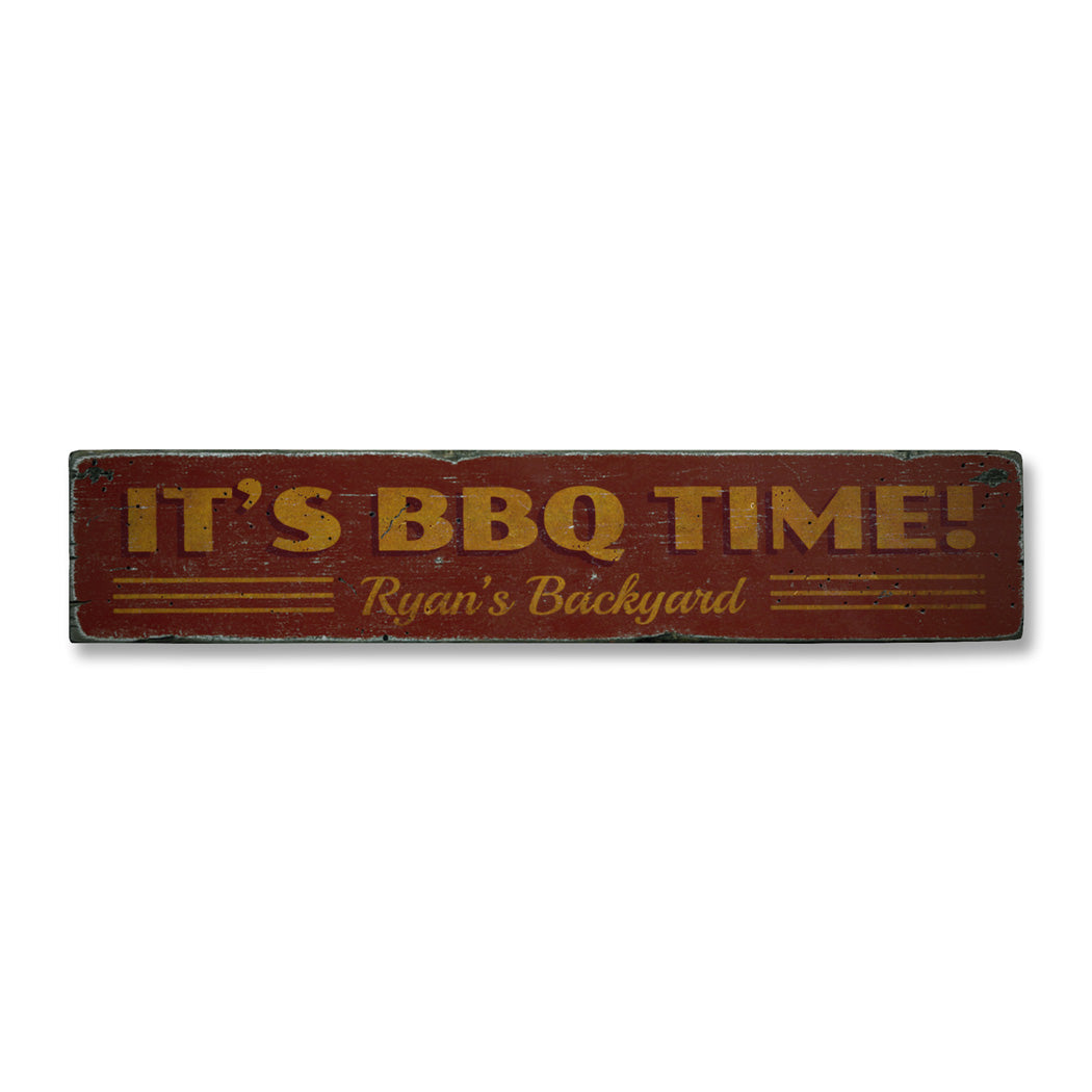 BBQ Time Rustic Wood Sign