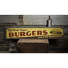 Delicious Burgers Rustic Wood Sign