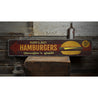 Juicy Hamburgers Rustic Wood Sign