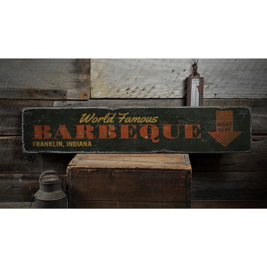 World Famous Barbecue Rustic Wood Sign