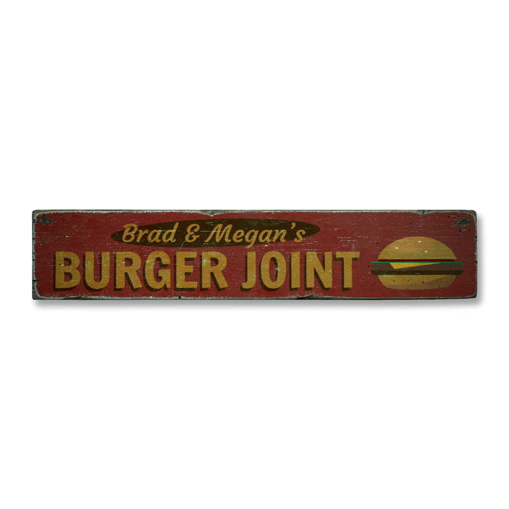 Burger Joint Rustic Wood Sign