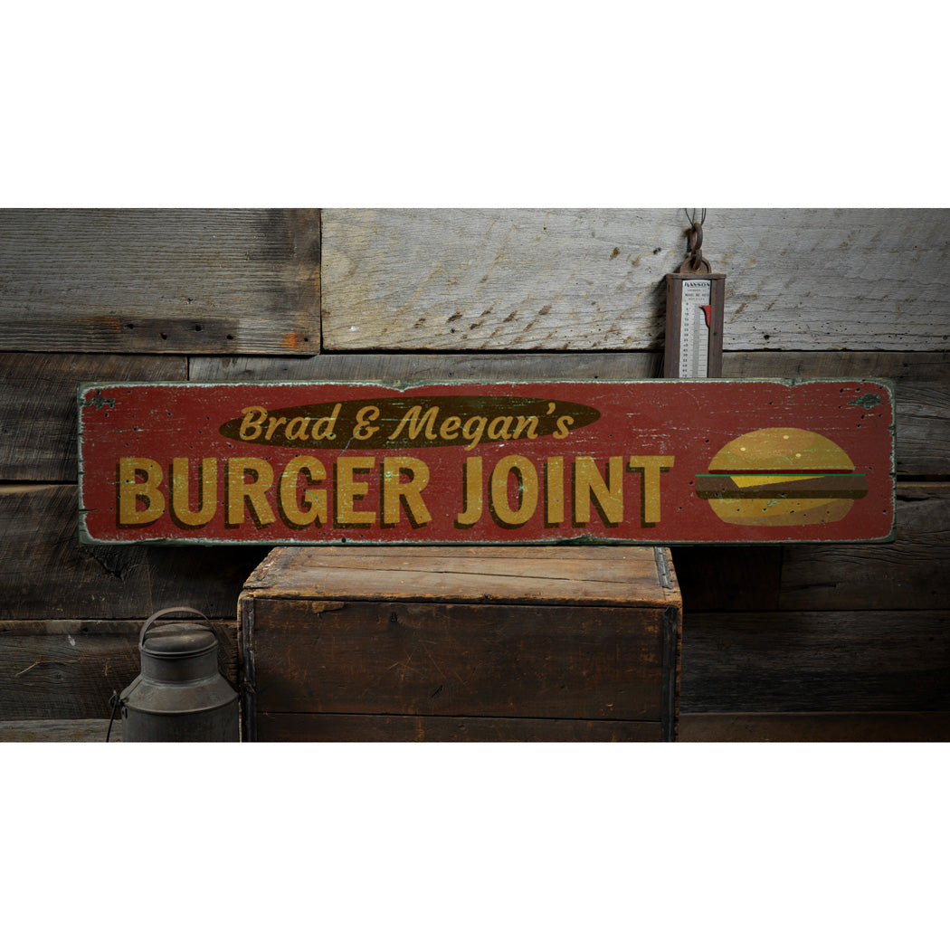 Burger Joint Rustic Wood Sign