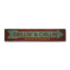 Grillin' & Chillin' Rustic Wood Sign