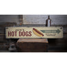 Hot Dogs Served Here Rustic Wood Sign