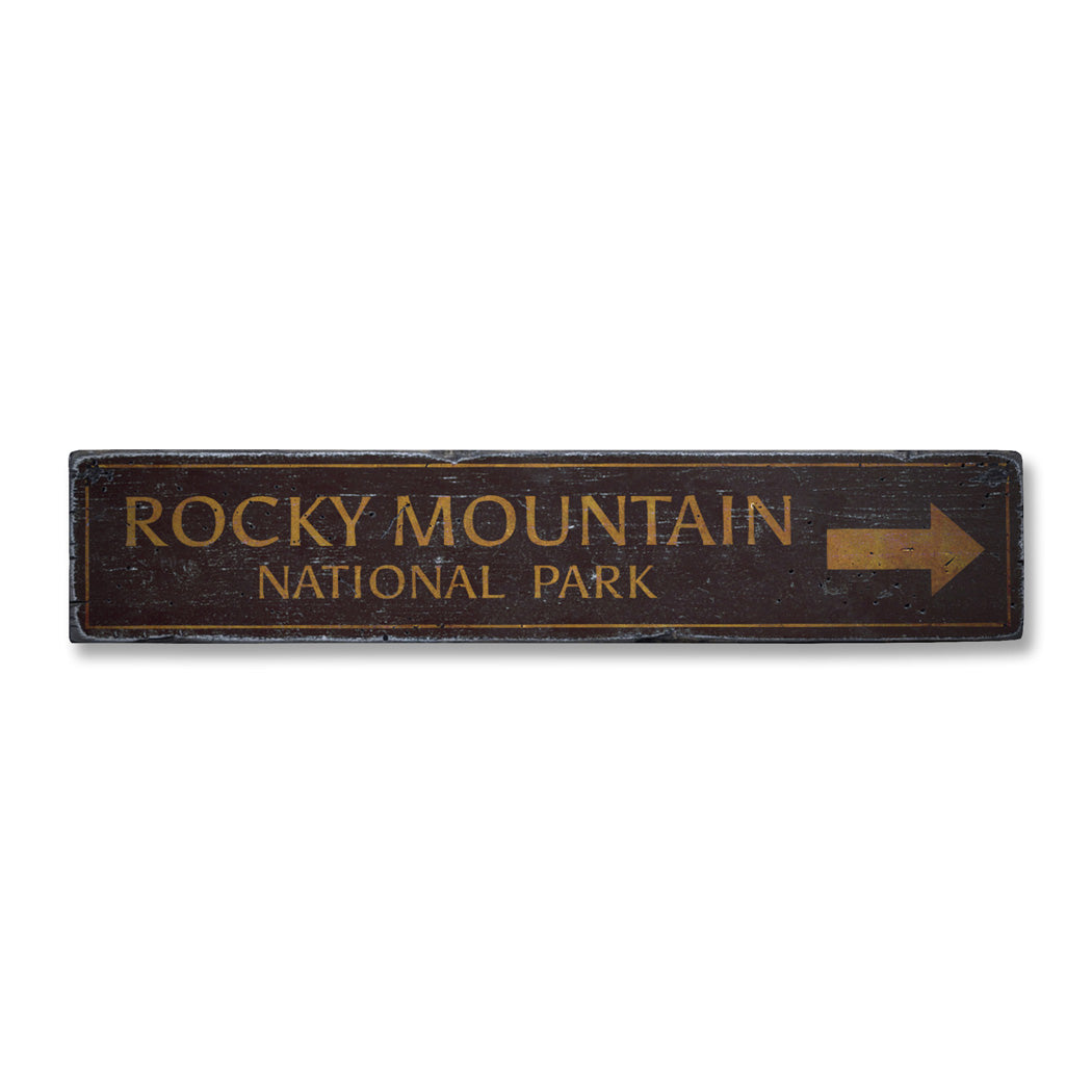 National Park Directional Arrow Rustic Wood Sign