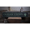 Ocean Views Rustic Wood Sign