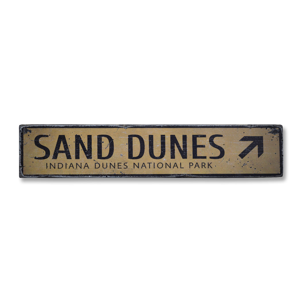 Sand Dunes Rustic Wood Sign