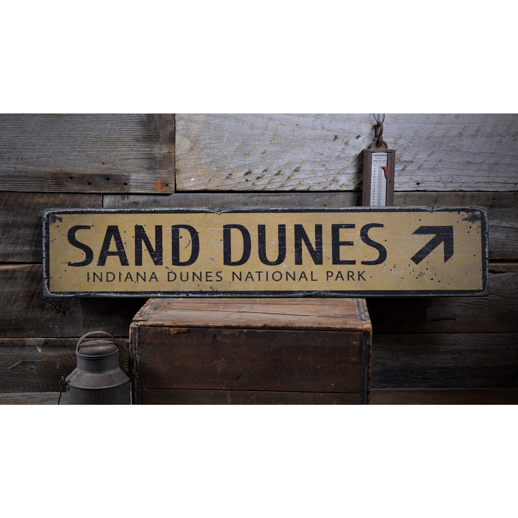 Sand Dunes Rustic Wood Sign