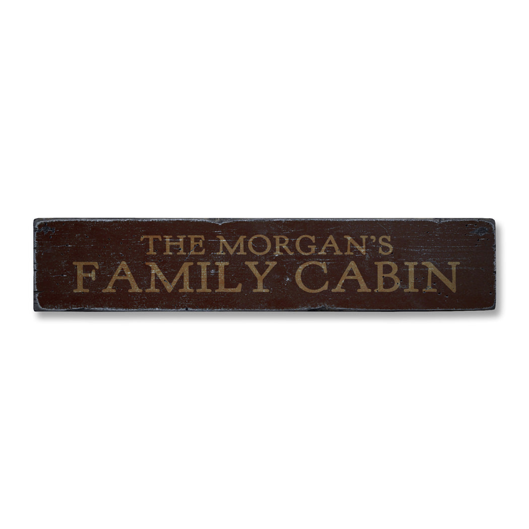 Family Name Cabin Rustic Wood Sign