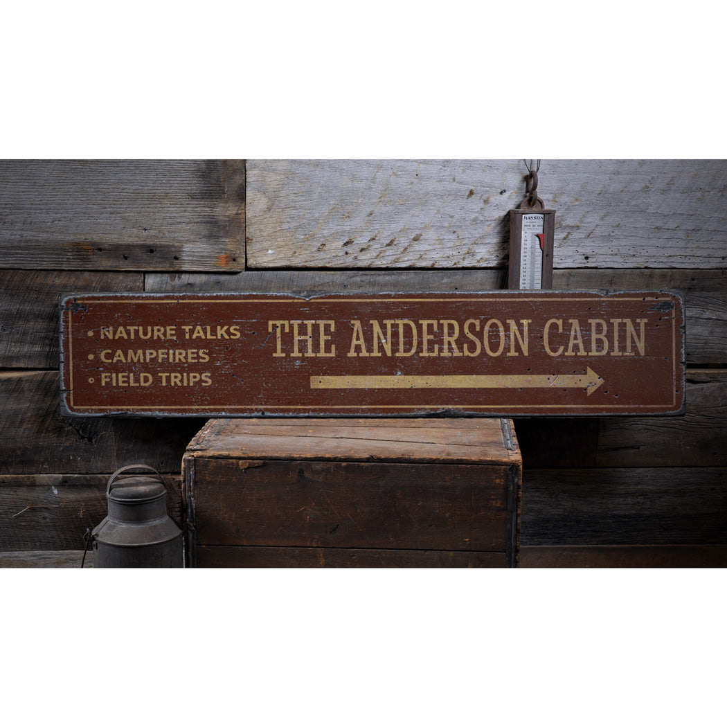 Family Cabin Rustic Wood Sign