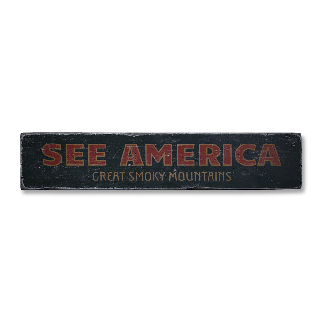 See Amerca Rustic Wood Sign