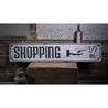 Shopping Rustic Wood Sign