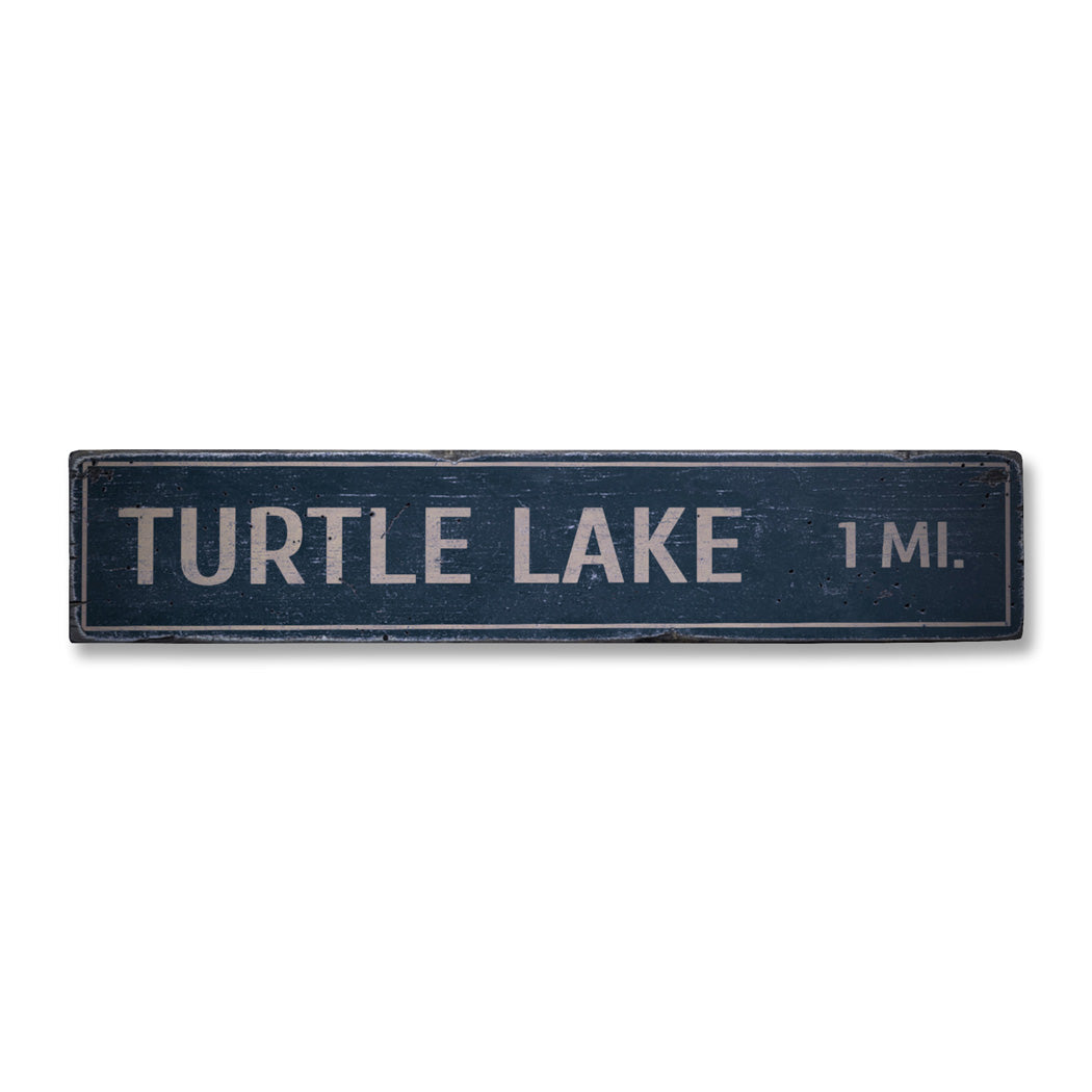 Lake Distance Rustic Wood Sign