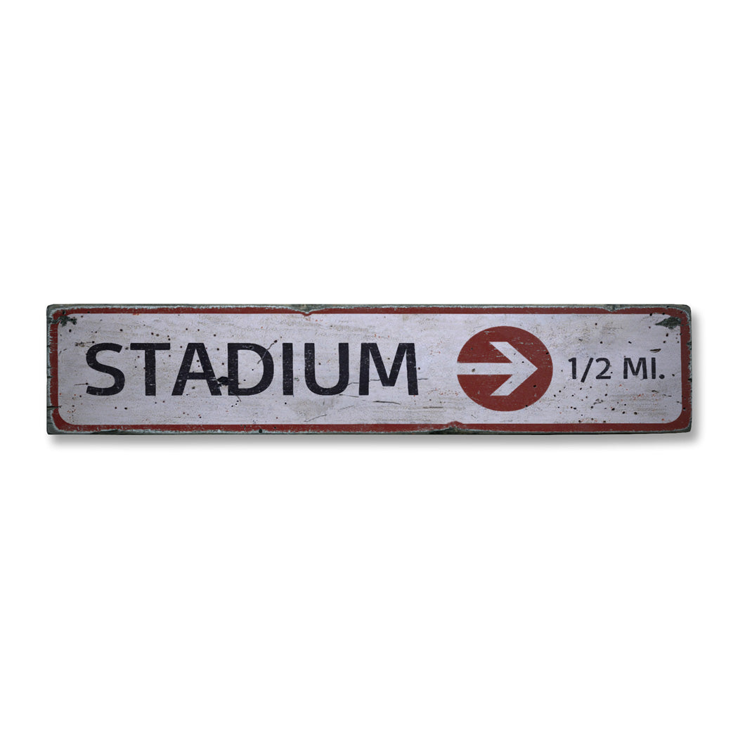Stadium Rustic Wood Sign – Lizton Sign Shop