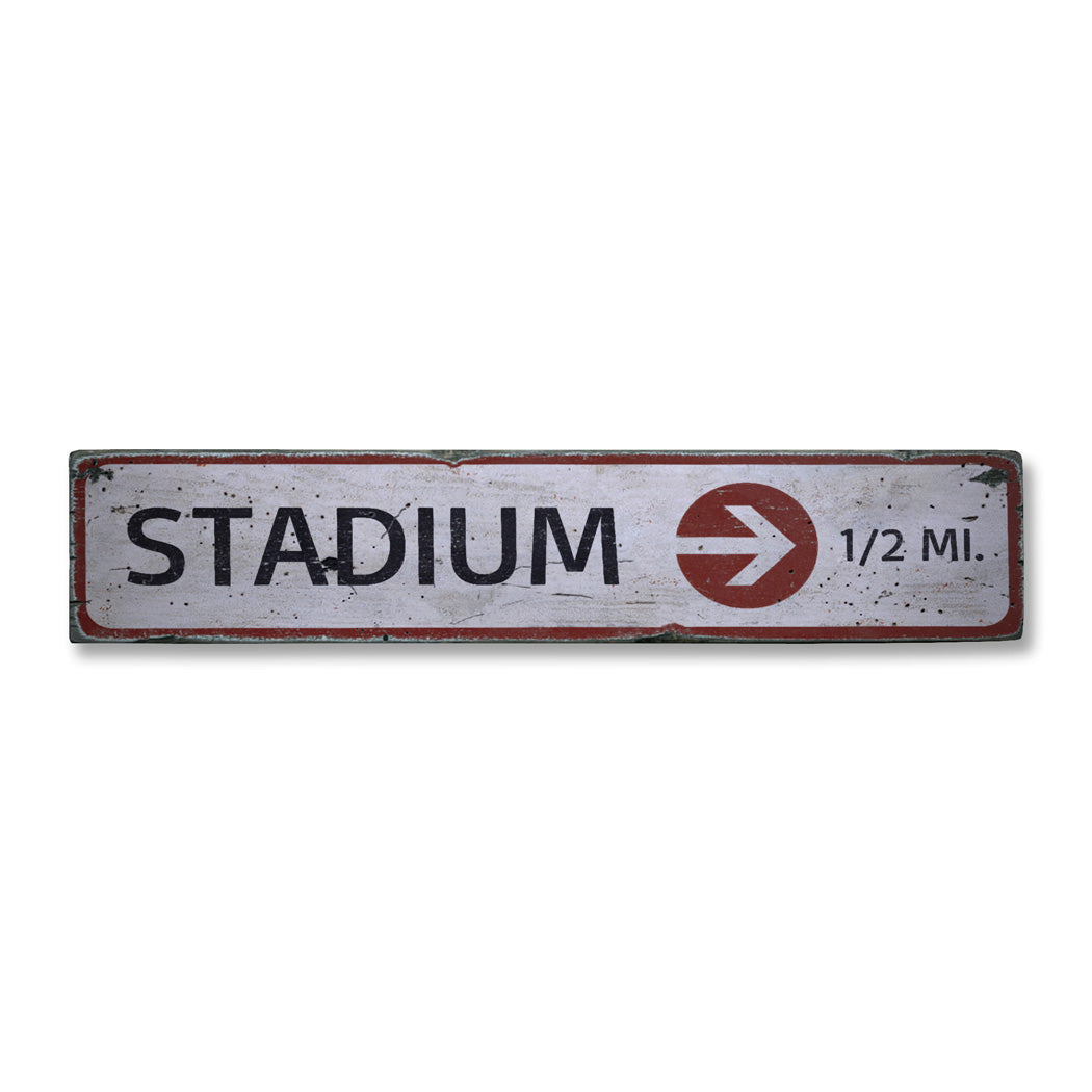 Stadium Rustic Wood Sign