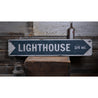 Lighthouse Rustic Wood Sign