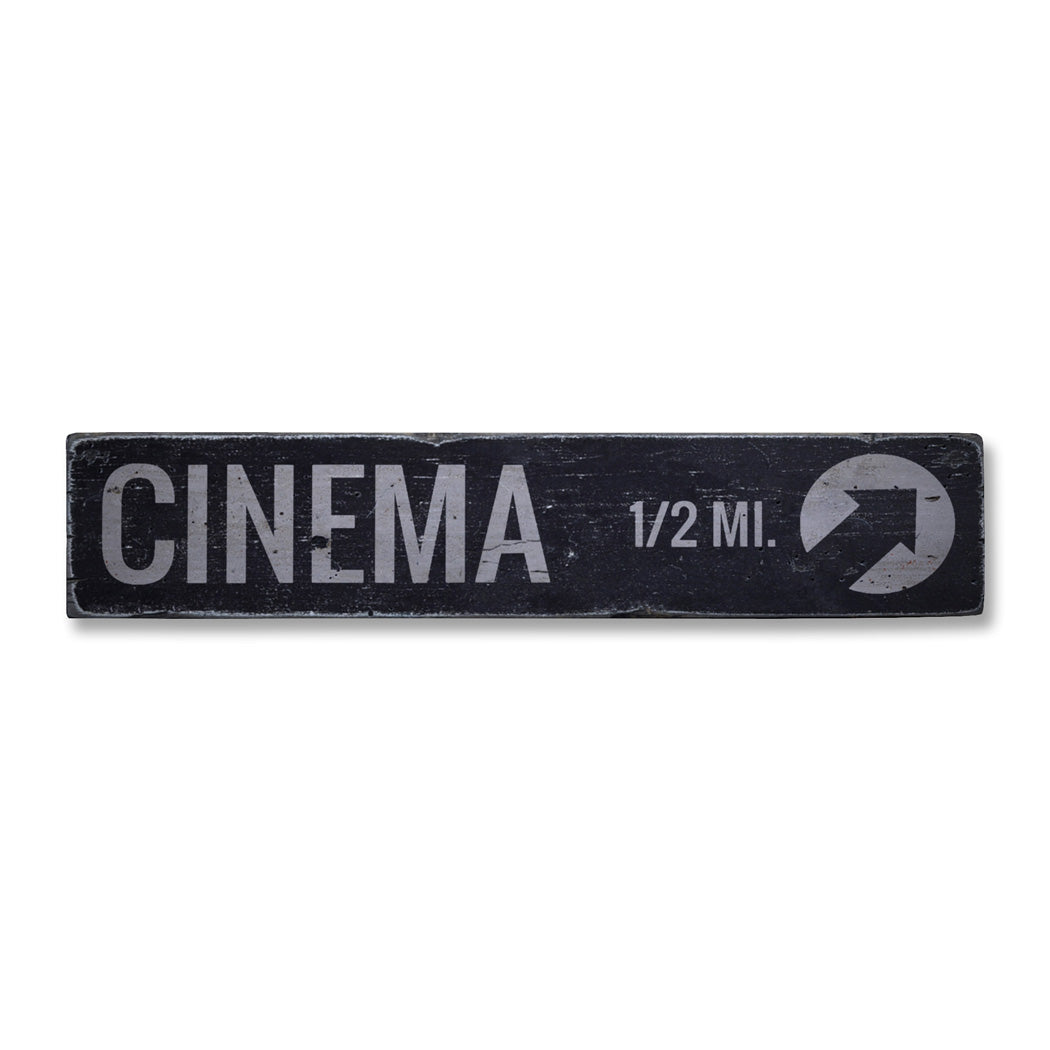 Cinema Rustic Wood Sign