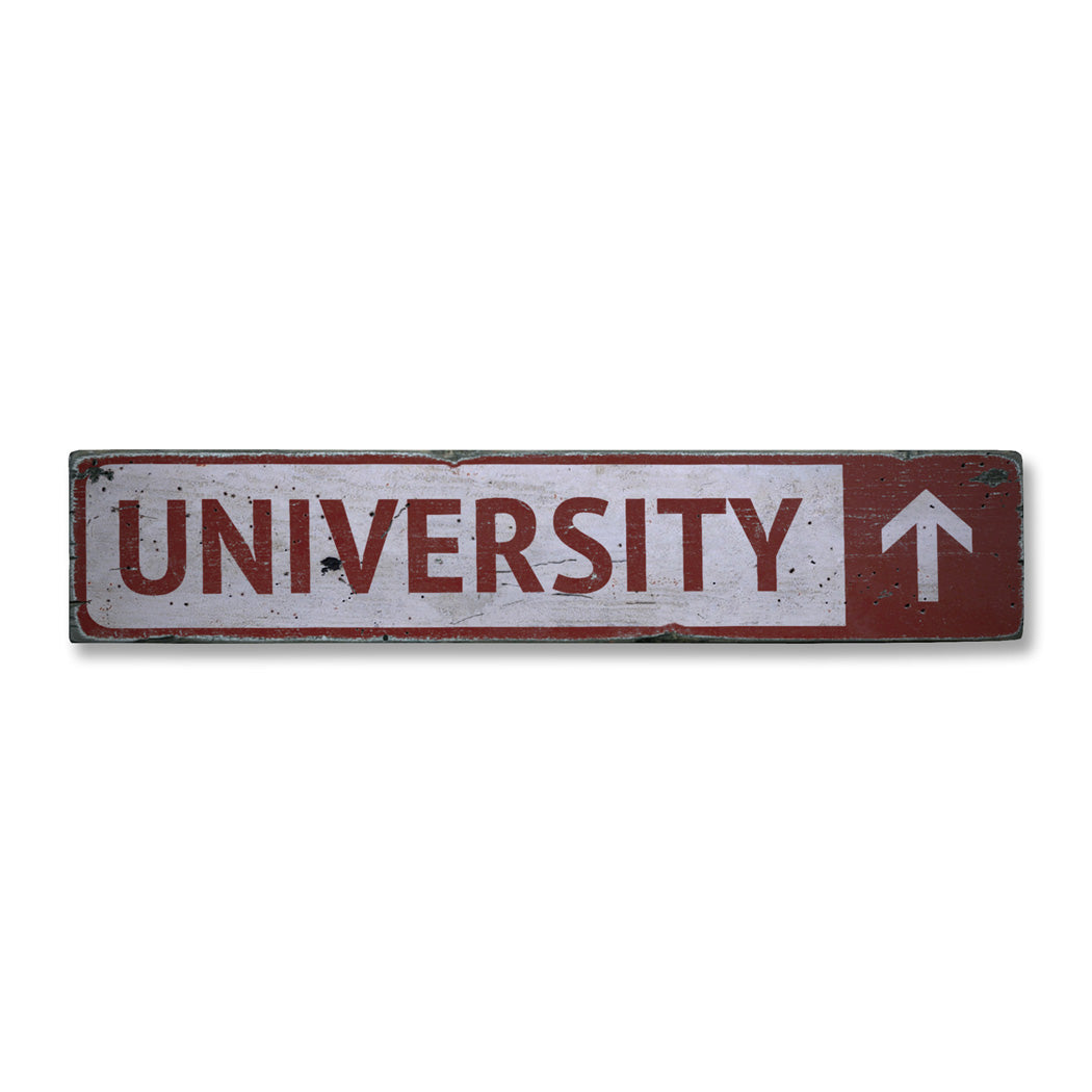 University Rustic Wood Sign