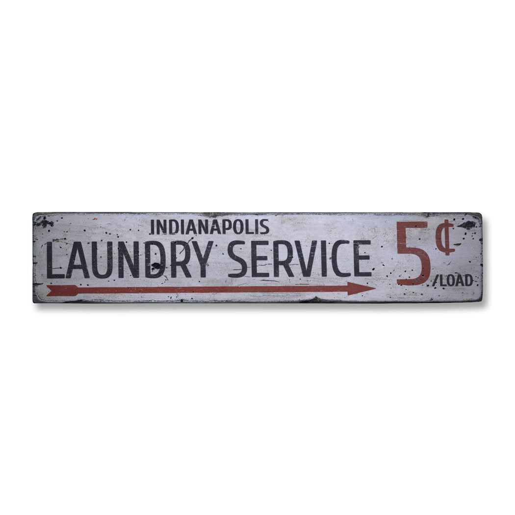 Laundry Service 5 Cents Rustic Wood Sign