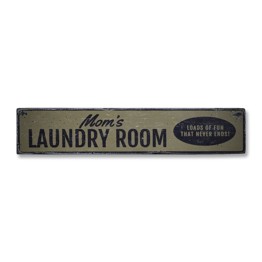 Moms Laundry Room Rustic Wood Sign