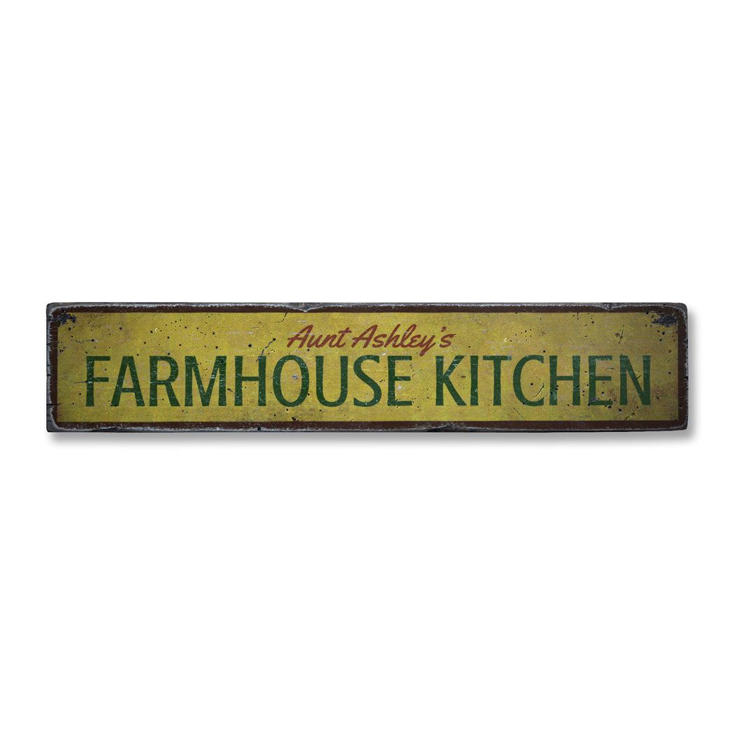 Farmhouse Kitchen Name Rustic Wood Sign