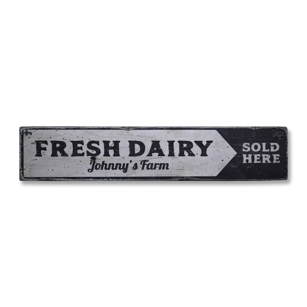 Fresh Dairy Rustic Wood Sign