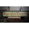 Locally Grown Vegetables & Fruits Rustic Wood Sign