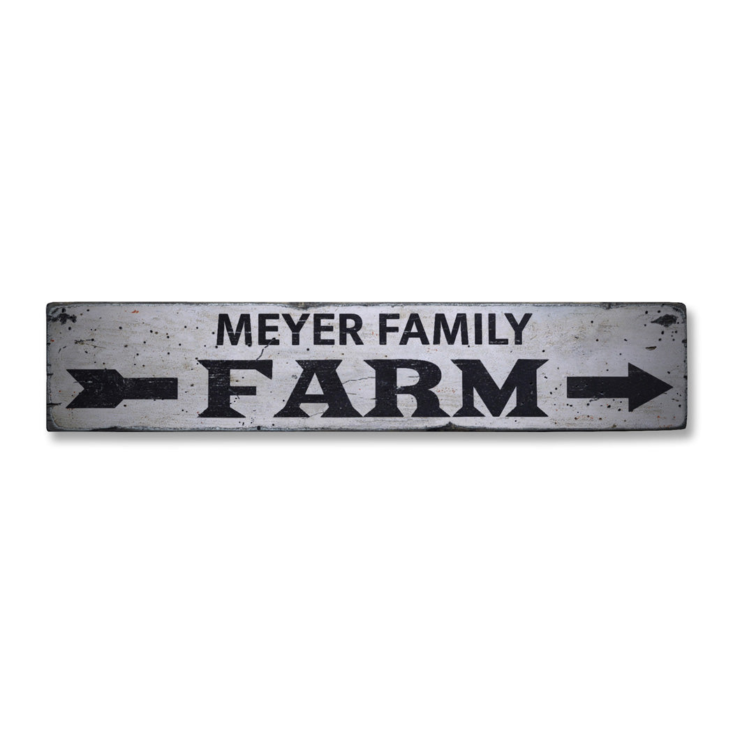 Family Name Farm Arrow Rustic Wood Sign