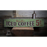 Iced Coffee Rustic Wood Sign