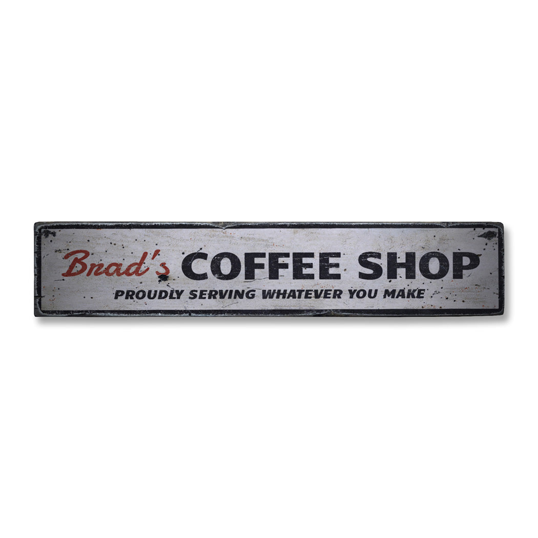 Coffee Shop Home Rustic Wood Sign