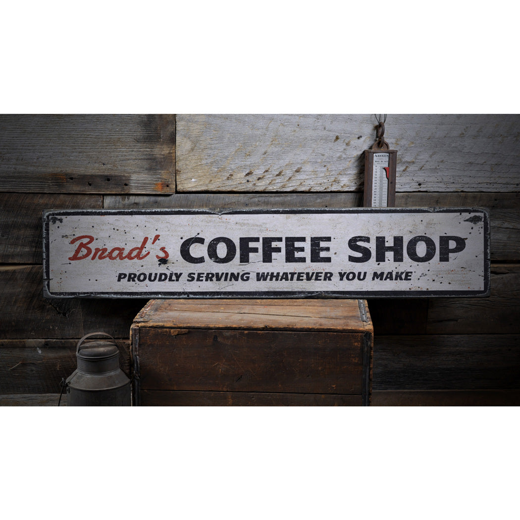 Coffee Shop Home Rustic Wood Sign