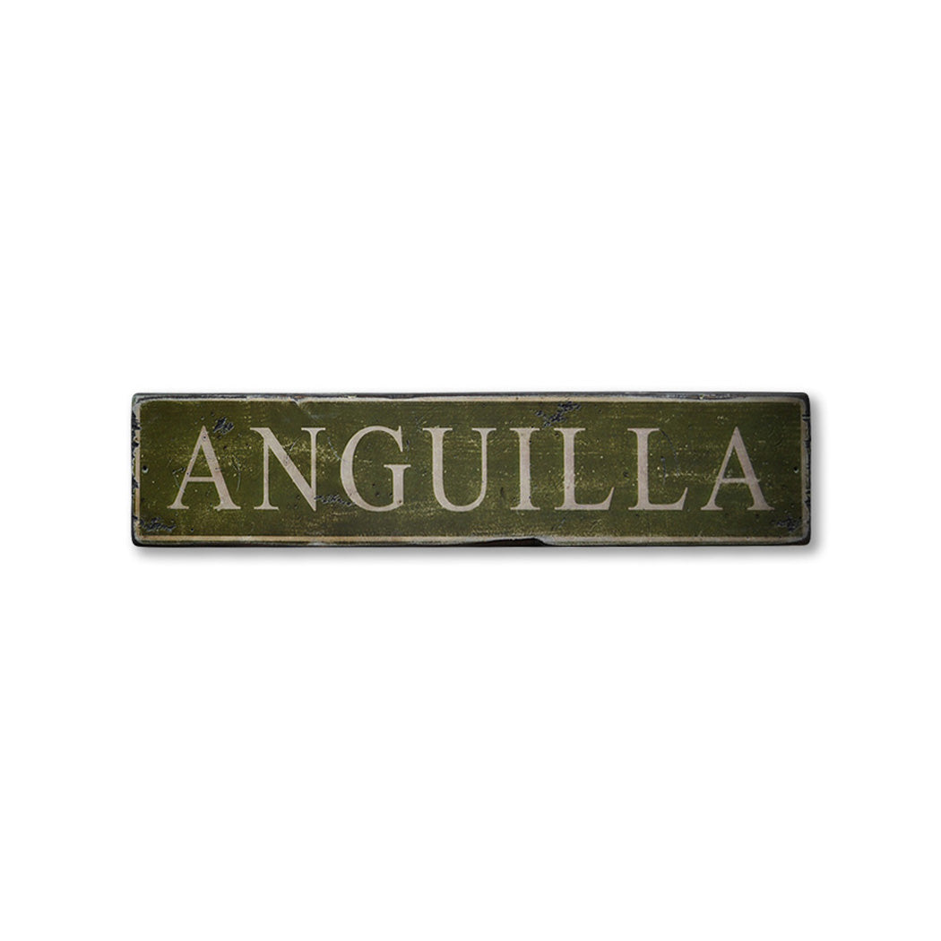 Anguilla Rustic Wood Sign