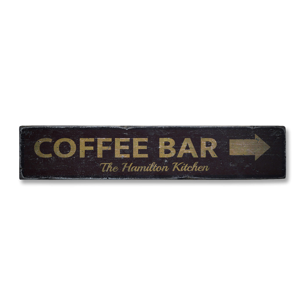 Coffee Bar Arrow Rustic Wood Sign