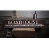 Boat House Lake Rustic Wood Sign