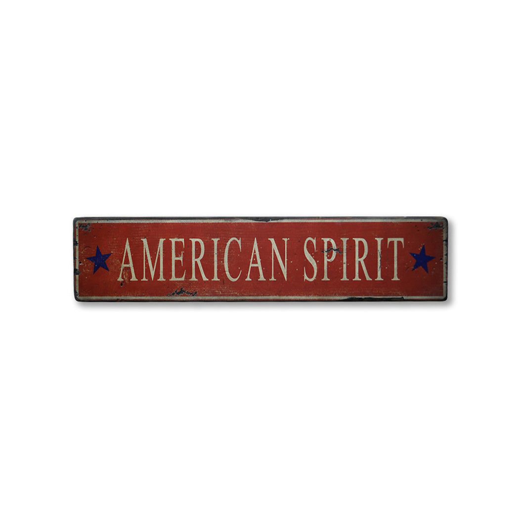 American Spirit 4th of July Rustic Wood Sign