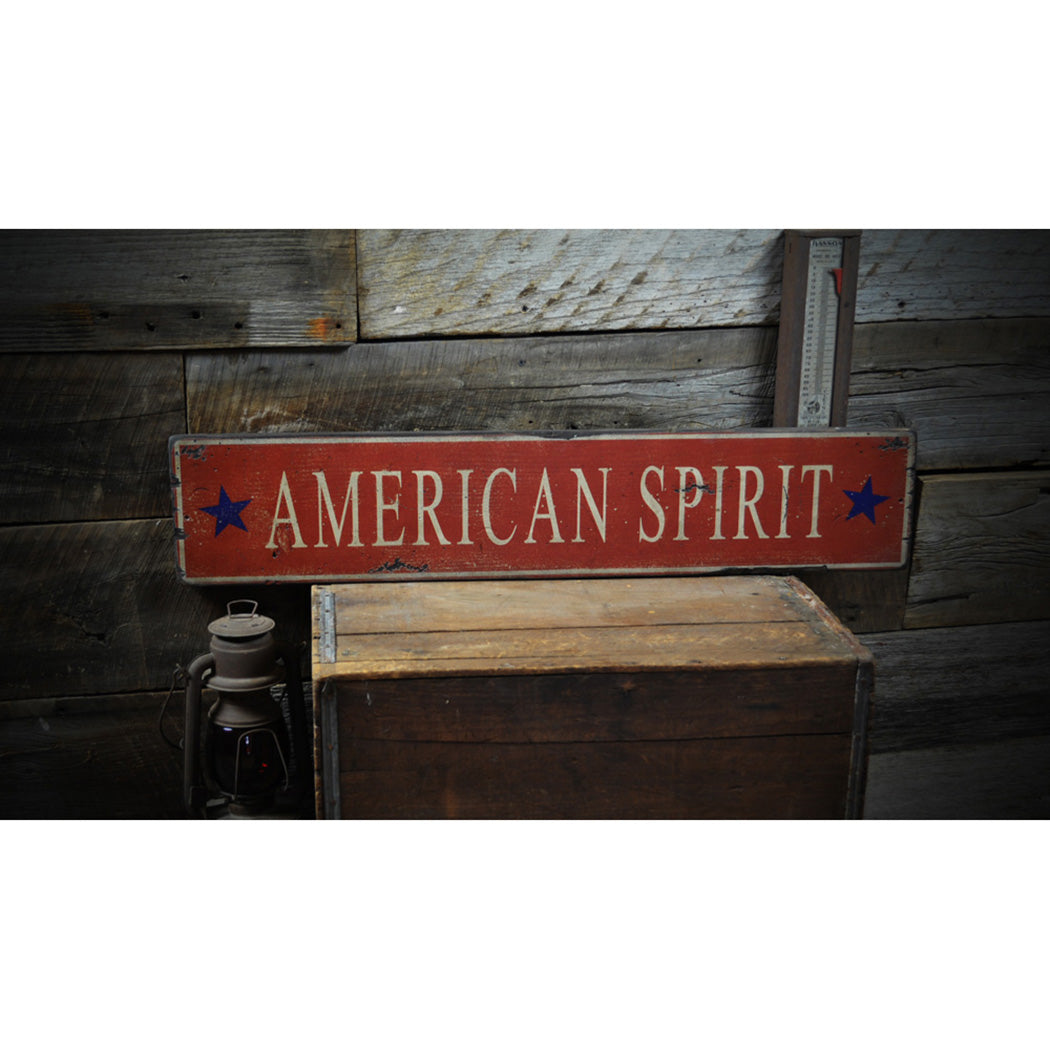 American Spirit 4th of July Rustic Wood Sign