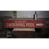 Swimming Pool Arrow Rustic Wood Sign