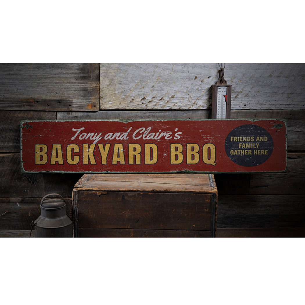 Backyard BBQ Rustic Wood Sign