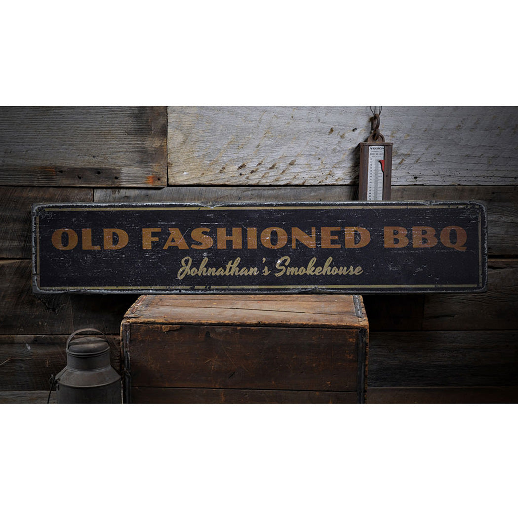 Old Fashioned BBQ Rustic Wood Sign