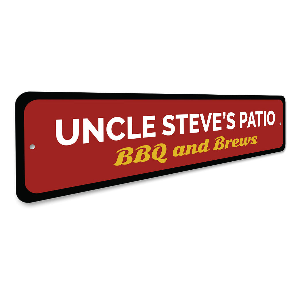 Patio BBQ And Brews Sign