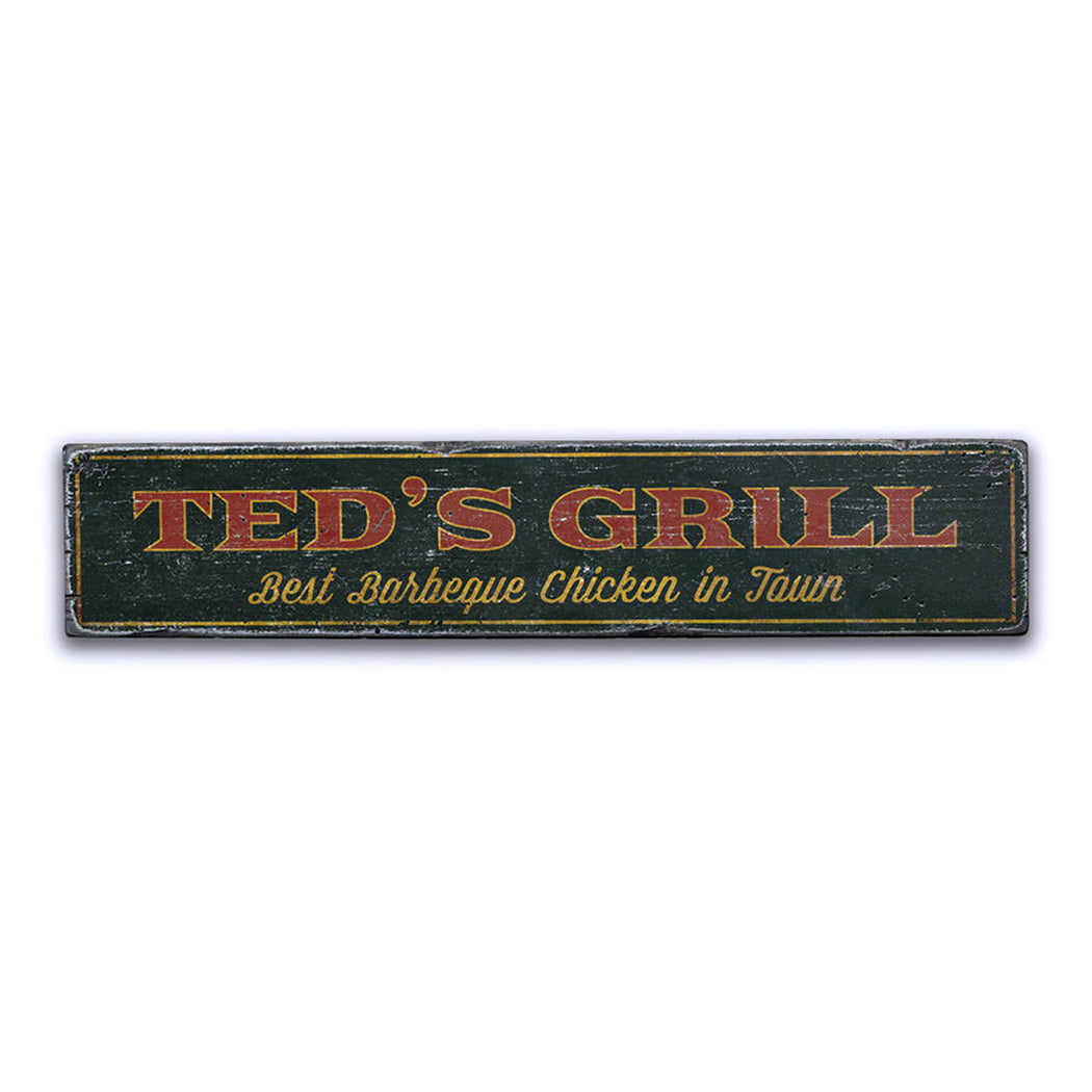 Grill Rustic Wood Sign