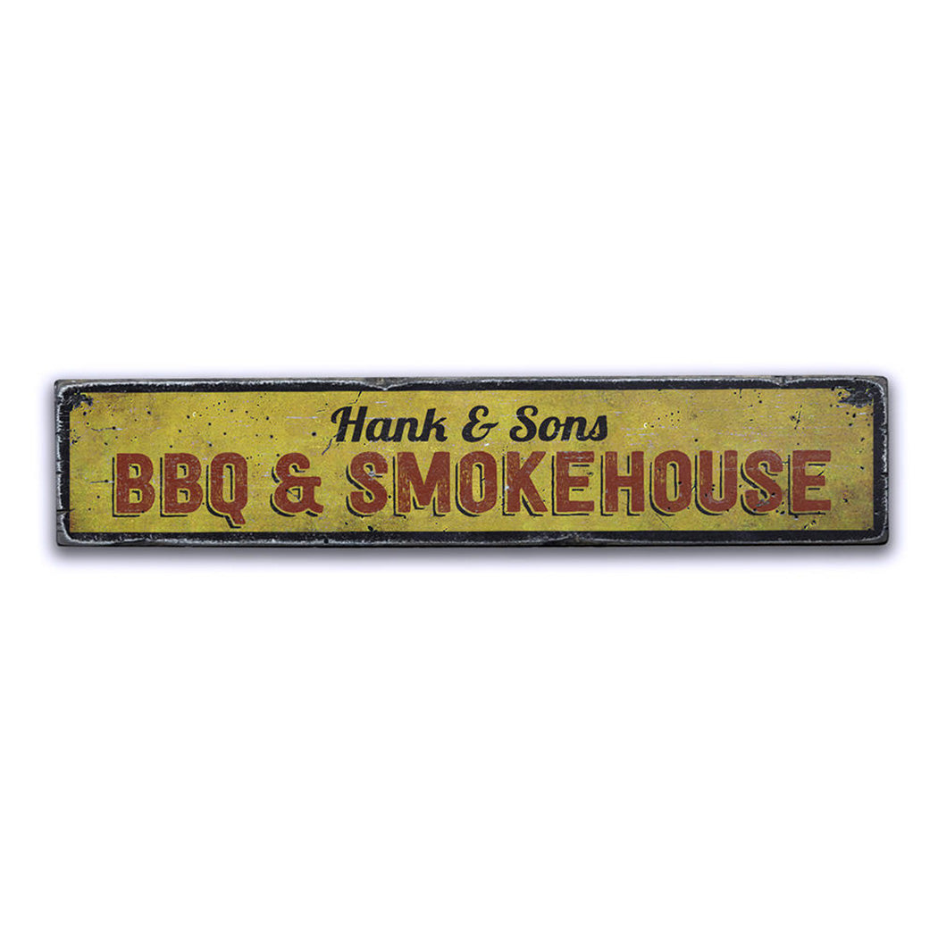 BBQ & Smokehouse Rustic Wood Sign